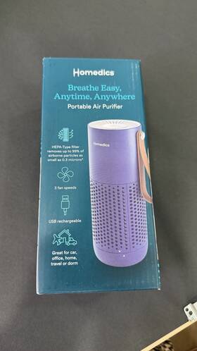 Ap-p59fl Homedics Portable Hepa-type Air Purifier Usb Rechargeable Purple
