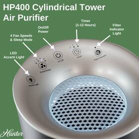 Hp400 Hunter 810067454223 Round Air Purifiers For Home True Hepa Lavender/ Silver