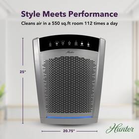 Hunter 850009545831 Large Multi-room Air Purifier With Uvc Germicidal Grey