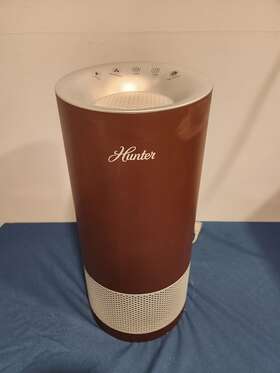 Hp450 Hunter Round Tower Air Purifier With Ecosilver And Hepa Filtration Brown