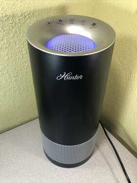 Hp450uv-grs Hunter Hp450uv Graphite Grey Silver True Hepa Uv Air Purifier Very Nice
