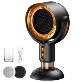 Jassiver 764008904035 Smoke Purifier Fan Portable Adjustable Angle Tabletop Compact Black And Gold
