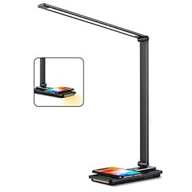 Jostic Led Desk Lamp With 10w Fast Wireless Charger Night Usb Charging