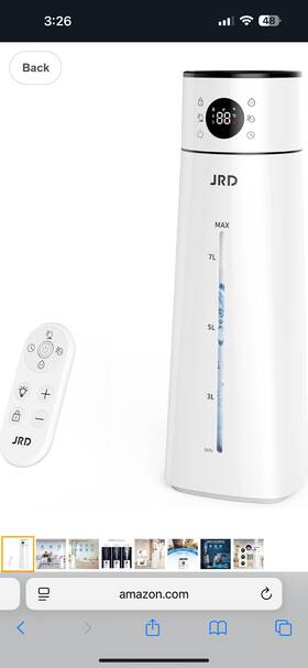 Xu011r Jrd Humidifier Large Room 8l/ 2.1gal Ultrasonic Cool Mist 8l White