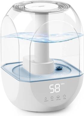 Zg-519 Kzf Humidifiers For Bedroom Large Room Home Top Fill Quiet White 5l