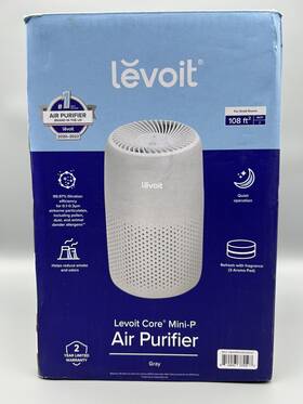 Lap-c161-ausw Levoit Air Purifier Core Mini-p True Hepa Desktop Cleaner Gray 3 Filtration