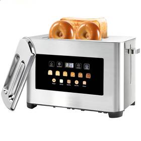 Lifeimpree 199874031750 2 Slice Toaster With Dust Cover Wide Slot For Bagel And Bread Stainless Steel