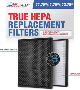 Er724 Lifesupplyusa 2-in-1 True Hepa Air Cleaner Replacement Filter Activated