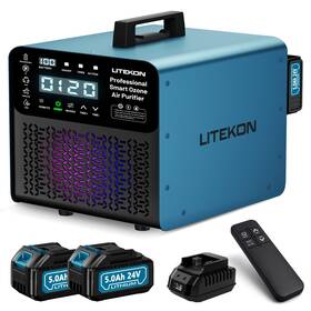 Litekon 720141062100 Original Ozone Generator Cordless With 2 X 5000mah Battery&quick Charger 300
