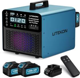 Kf100346-01 Litekon Original Ozone Generator Cordless 2 X 5000mah Battery&quick Charger 300 000mg/h