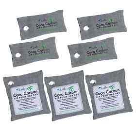 Live Pure Coco Carbon Air Purifying Deodorizer Bags 7 Pack Gray