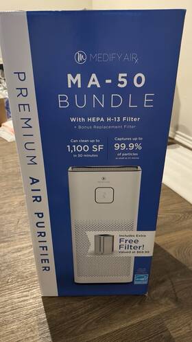84904219 Medify Air Ma-50 Purifier Bundle With 1 Extra Filter White New Unopened