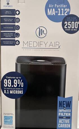 Ma-112-b1 Medify Air Ma-112 V2.0 Purifier Hepa H13 Activated Carbon Black 2500 Sq Ft