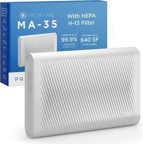 Medify Air Ma-35-s1 Inch Ma-35 Purifier Hepa H13 1 280 Ft Smoke Allergens Pet Dander