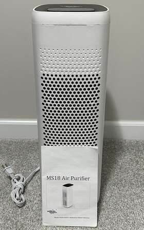 Ms18 Membrane Solutions 755630303532 Air Purifier For Large Room 825 Sq Ft - H13 True Hepa Washable Filter White