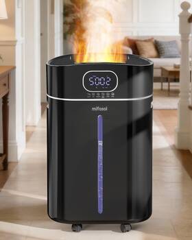 30516 Mifasol 4.2gal/16l Cool And Warm Mist Humidifier Large Room Auto Extra Black