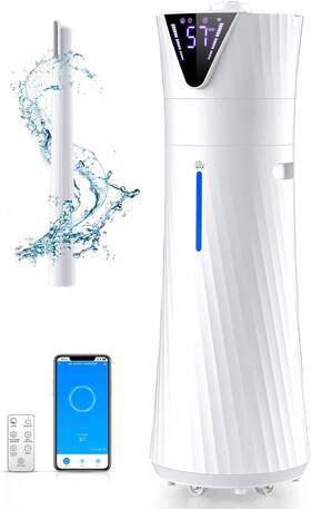 Monisen 602581633440 Smart Humidifier Large Room For 2000 Sq Ft 17l/4.5gal Humidifiers White