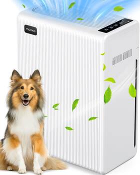 E-300l Mooka Family 445009349300 Air Purifier For Large Rooms Up To 1740ft H13 Hepa Filter Portable White