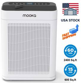 Tm-eb-06 Mooka Home Large Room Air Purifiers H13 Hepa Filter Dual Intake Cleaner Odor Dust
