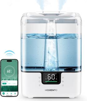 Mr6w Morento Smart Humidifiers For Bedroom Large Room Home 6l Cool Mist Top White