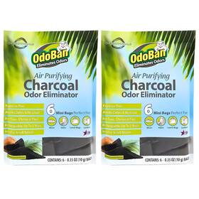 9760a6110m6p Odoban 2 Pack Air Purifying Charcoal Odor Eliminator 6-pack 10g Bags Non-toxic