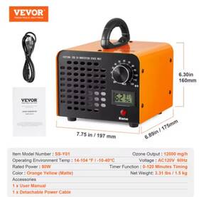 Gycyfsq0120mxla9z Ozone Generator Machine 12000mg/h Odor Remover Air Purifier Ionizer Ozonator