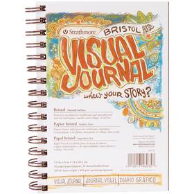 460350 Pacon 2 Pack Strathmore Visual Journal Bristol Smooth 5.5 Inch X8 -28 Sheets