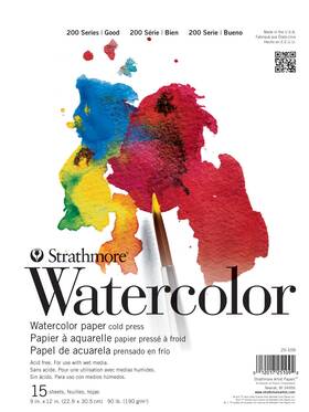 62251090 Pacon Strathmore Student Watercolor Pad 9 Inch X12 -15 Sheets