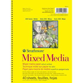 62362500 Pacon Strathmore Mixed Media Vellum Spiral Paper Pad 5.5 Inch X8.5 -40 Sheets