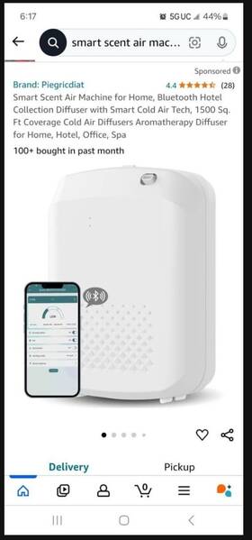 Piegricdiat 744759465191 Smart Scent Air Machine For Home Bluetooth Cold Diffuser Aromatherapy