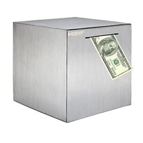 Piggy Bank For Adults Stainless Steel Savings High Quality Large Capacity