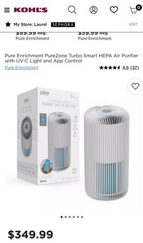 Pure Enrichment 817387027915 Purezone Turbo Smart Air Purifier Brand New 5 Stage Purificatn