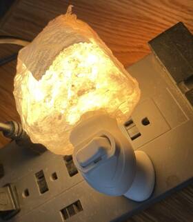 Pure Himalayan Salt Works 672047123211 Natural Cut Night Light 100% With Extra Bulb Medium Size Glows