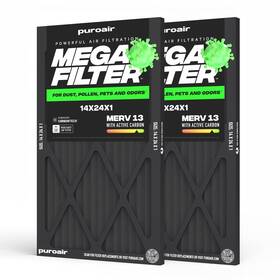 Puroair Us-ph-13x14241-f-2pack Megafilter - 14x24x1 Air Filter Merv 13 Activated Carbontech Defense