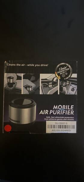 Raccoon Technology Gu-35007-5 Safeglo Portable Air Purifier Uv Uvc Usb For Car Home 530ft