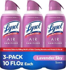 Reckitt 019200561846 Lysol Air Sanitizer With Bacterial Odor Eliminator For Home And Office Freshe