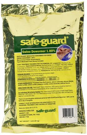 184311 Safe-guard 797734192650 Merck Animal Health Mfg 1 Lb 1.8% Swine Scoop 2