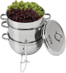 Vkp1140 Sancusto Multi-use Steam Juicer And Roaster Set - Induction Friendly Stainless Steel Lid