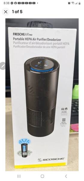 Scosche 033991087231 New Fresheairpro Portable Hepa Air Purifier/deodorizer Free Shipping