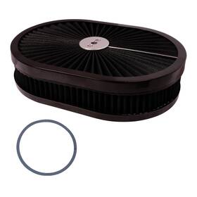 Se-1202 Seaeagles 12 Inch X2 Oval Air Cleaner Filter Assembly 5-1/8 Carb Neck With Flow-thru Lid High
