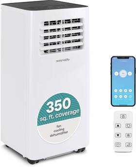 Slpac805w.6 Serenelife Portable Room Air Conditioner 8 000 Btu Compact Home A/c Unit White