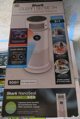 Hc450 Shark Clean Sense 3-in-1 Air Purifier Heat Fan White Brand New