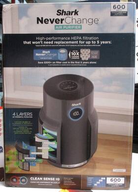Hp150 Shark Neverchange 600sq-ft Hepa Air Purifier With Clean Sense Iq Black New