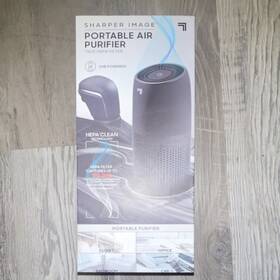 1013621 Sharper Image Portable Air Purifier True Hepa Usb Powered 360 Clean Black