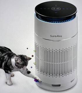 Ap-d1-gp201-t Sureaire Cat Air Purifier And Teaser Toy - 360 Hepa Filter For Pet Hair Odor Control