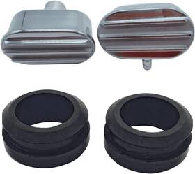 Tkus-10455 Takpart Oval Finned Polished Aluminum Breather Pcv Set Of 2 Air Breathe