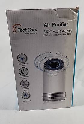 Techcare Massager 370801302628 Air Purifier Bedroom Office Use True Hepa Filter Smart Cleaner For Allergies