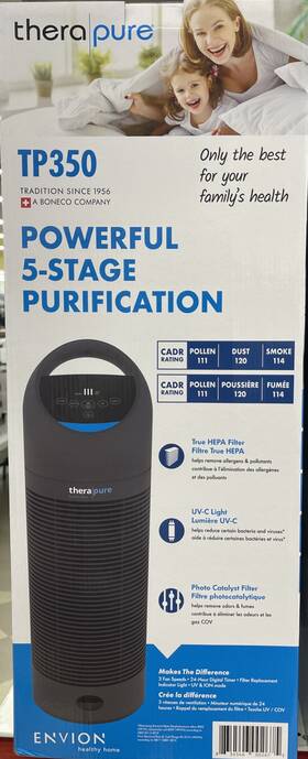 Tp350 Therapure Envion Air Purifier True Hepa-filter Variable Speed Black New