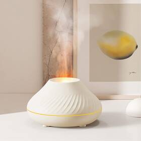 Dq705 Tripro Aroma Fire Flame Diffuser For Essential Oils Small Portable 001 White