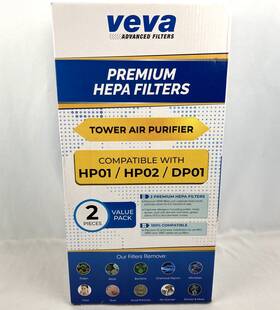 Dn-hpdp968125-hepa-2 Veva Premium Hepa Filters 2 Pack Compatible With Hp01 Hp02 Dp01 Air Purifier